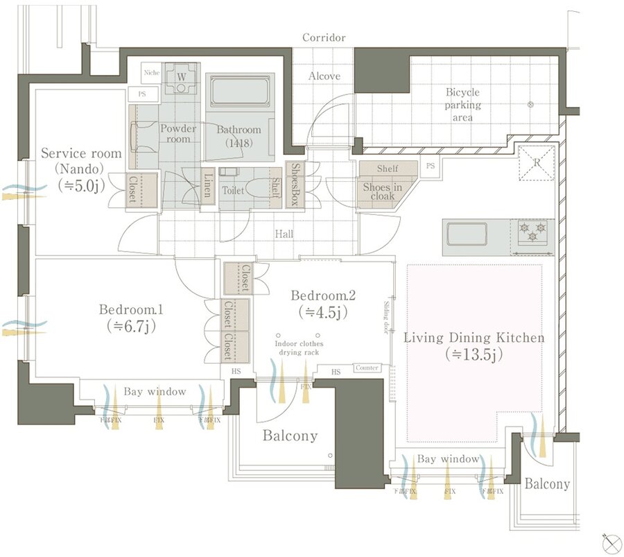 レ・ジェイド目黒 間取り G type