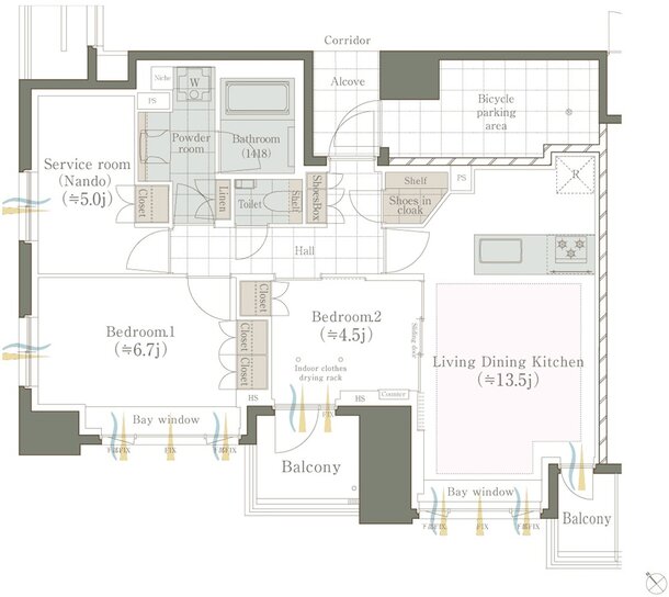 レ・ジェイド目黒 間取り G type