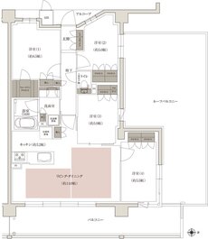 （仮称）上京区大規模 新築分譲マンションプロジェクト 間取り E-Frタイプ（East棟）
