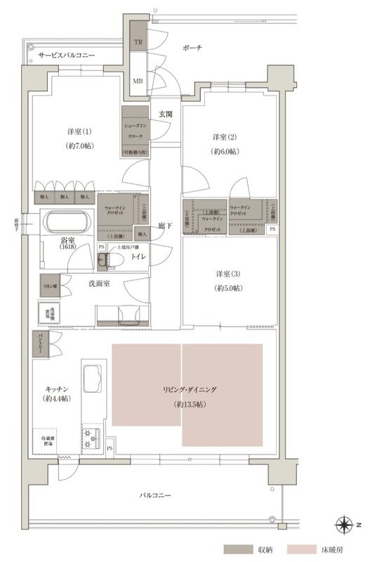 ファインサウザンドシティ 間取り E-Aタイプ EAST棟