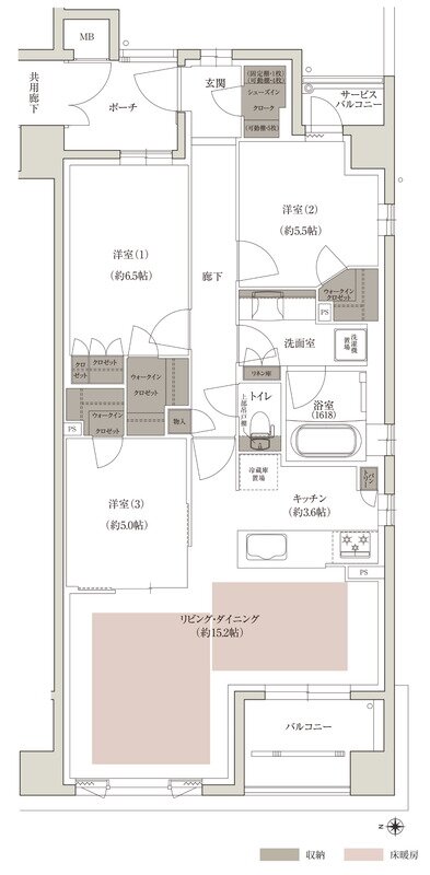 ファインサウザンドシティ 間取り W-Eタイプ WEST棟