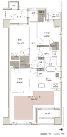 ファインサウザンドシティ 間取り W-Eタイプ WEST棟