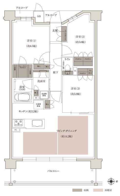 ファインサウザンドシティ 間取り E-Bタイプ EAST棟