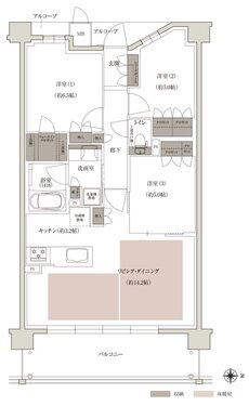 ファインサウザンドシティ 間取り E-Bタイプ EAST棟