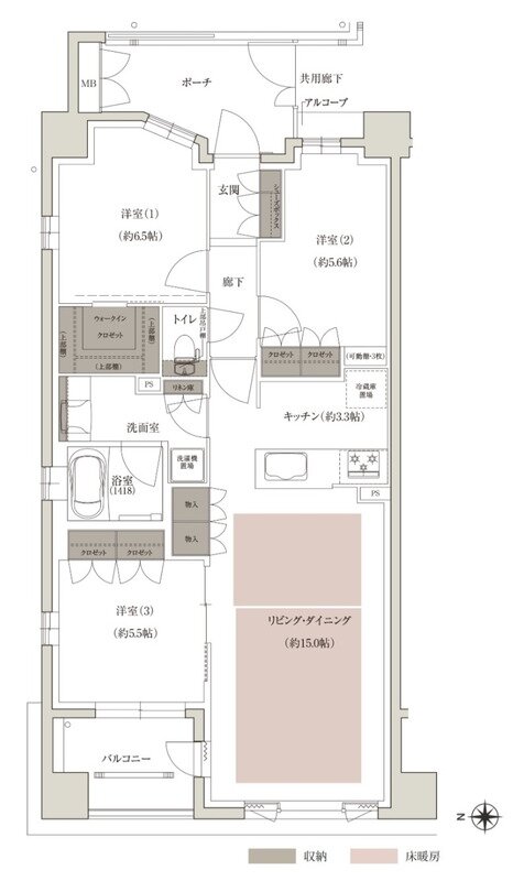 ファインサウザンドシティ 間取り W-Aタイプ WEST棟