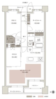 ファインサウザンドシティ 間取り W-Cタイプ WEST棟