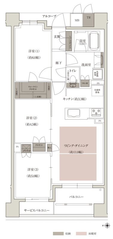 ファインサウザンドシティ 間取り W-Dタイプ WEST棟