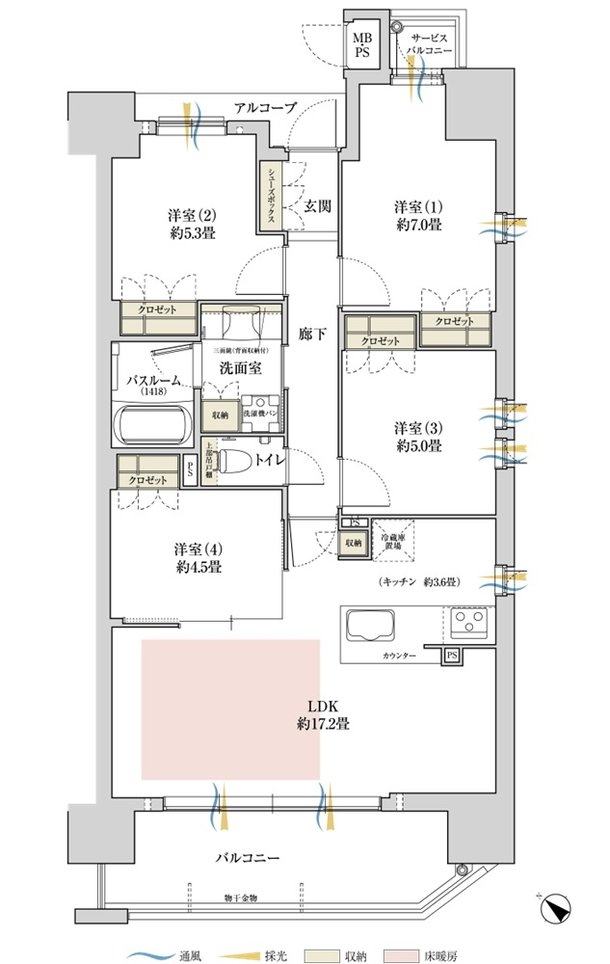 ワコーレ加古川駅前 間取り E type