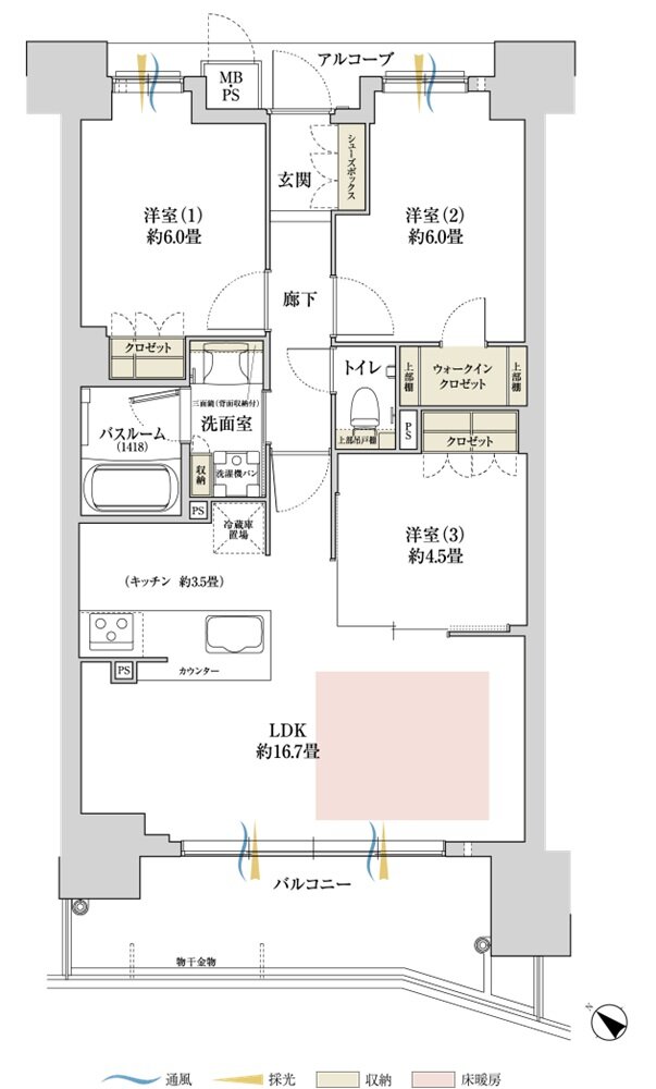 ワコーレ加古川駅前 間取り B1 type