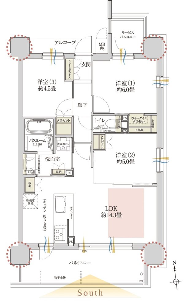ワコーレ池田新町レジデンス 間取り D type