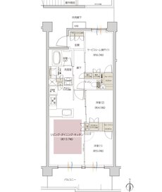 レーベン枚方岡南町 GRAN TERRACE 間取り E type