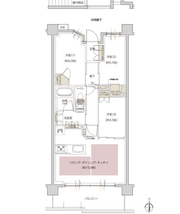 レーベン枚方岡南町 GRAN TERRACE 間取り C type