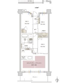 レーベン枚方岡南町 GRAN TERRACE 間取り C type