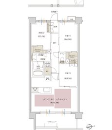 レーベン枚方岡南町 GRAN TERRACE 間取り G type