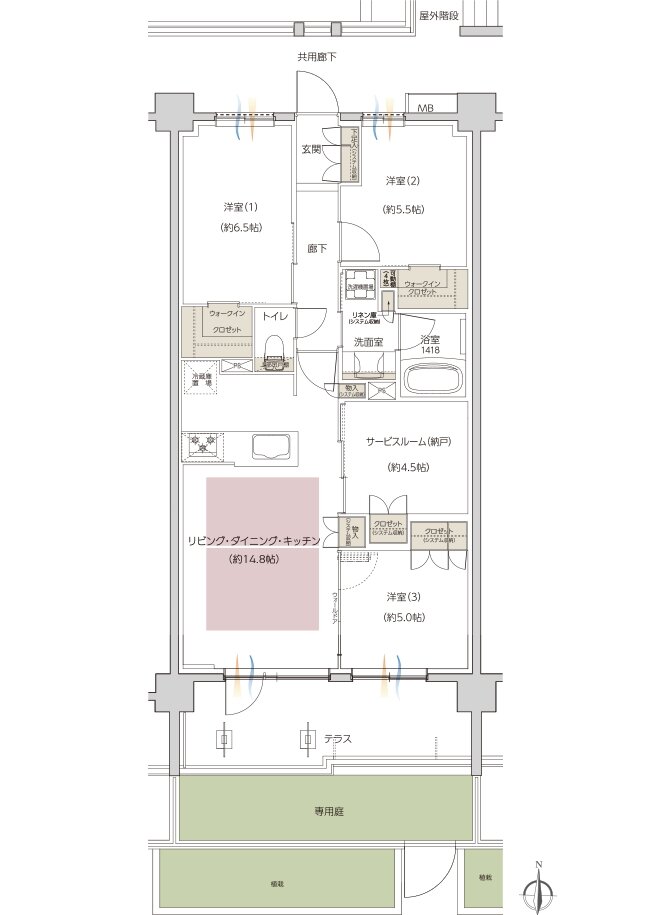 レーベン枚方岡南町 GRAN TERRACE 間取り Bg type
