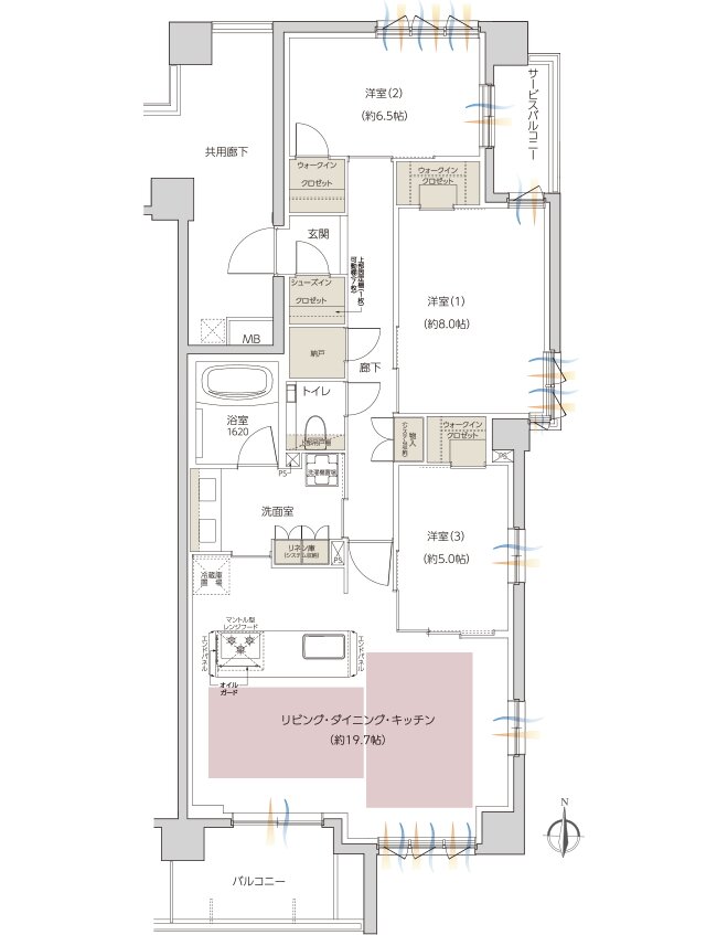 レーベン枚方岡南町 GRAN TERRACE 間取り F type PREMIUM PLAN