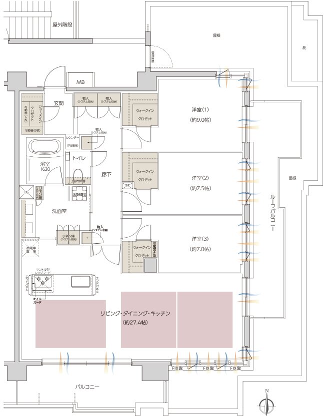 レーベン枚方岡南町 GRAN TERRACE 間取り Jr type PREMIUM PLAN