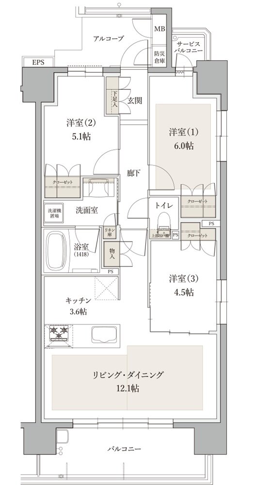 プレイズ名古屋 間取り C Type