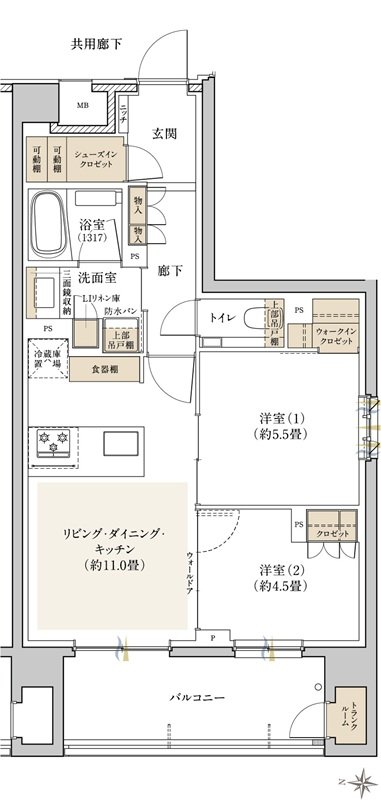 リビオ中野レジデンス 間取り Cタイプ