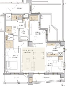 リビオ中野レジデンス 間取り Krタイプ