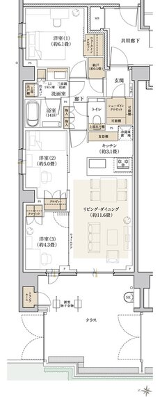 リビオ中野レジデンス 間取り Atタイプ