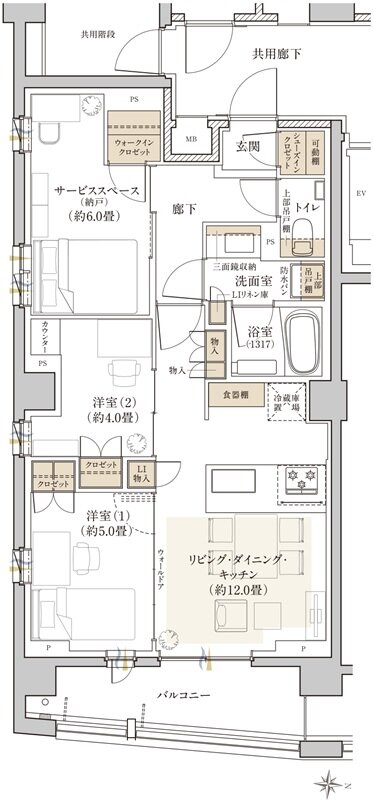 リビオ中野レジデンス 間取り G1タイプ