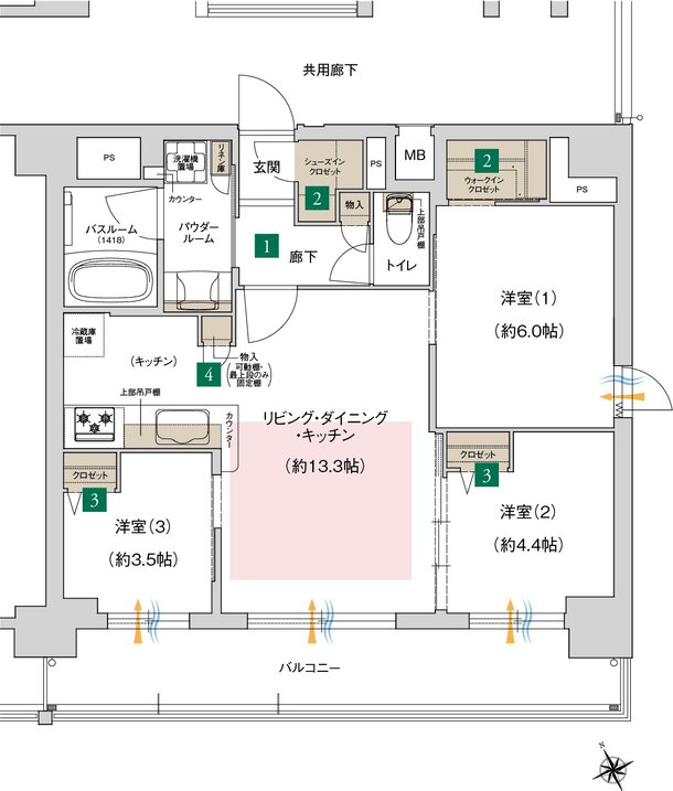 プレサンス ジェネ 四日市中央通り 間取り Cタイプ