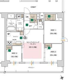 プレサンス ジェネ 四日市中央通り 間取り Cタイプ