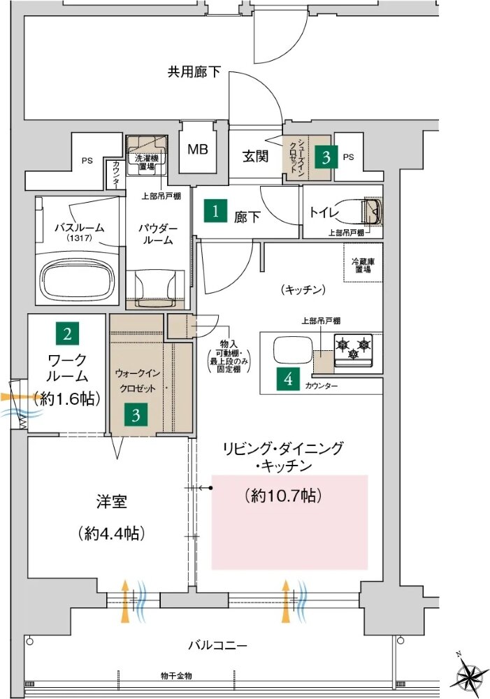 プレサンス ジェネ 四日市中央通り 間取り Aタイプ（Menu3）