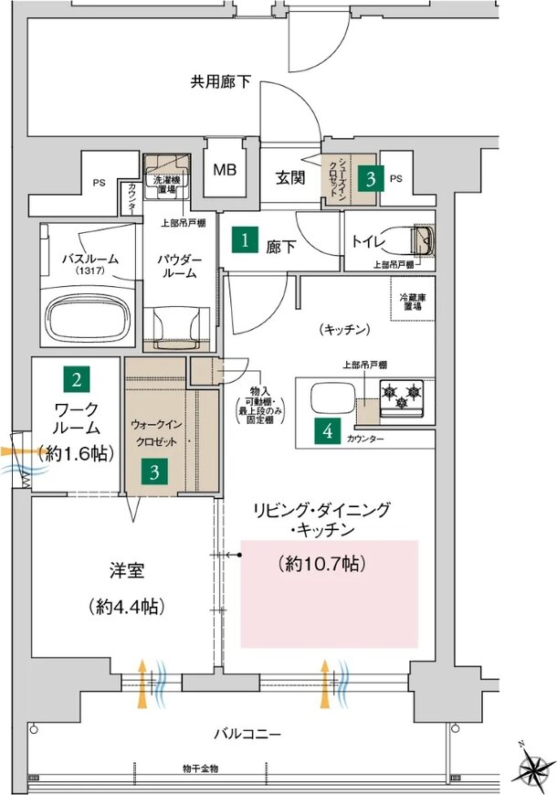 プレサンス ジェネ 四日市中央通り 間取り Aタイプ（Menu3）