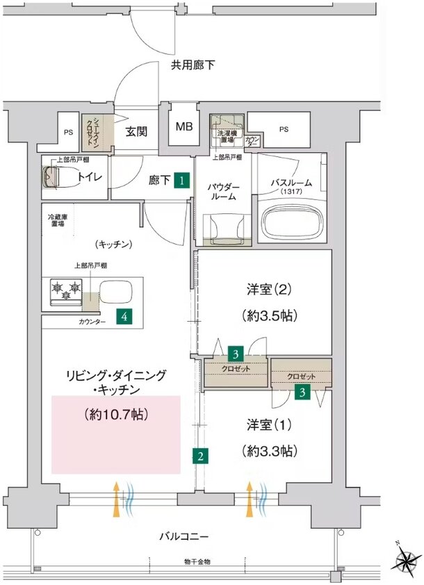 プレサンス ジェネ 四日市中央通り 間取り Bタイプ