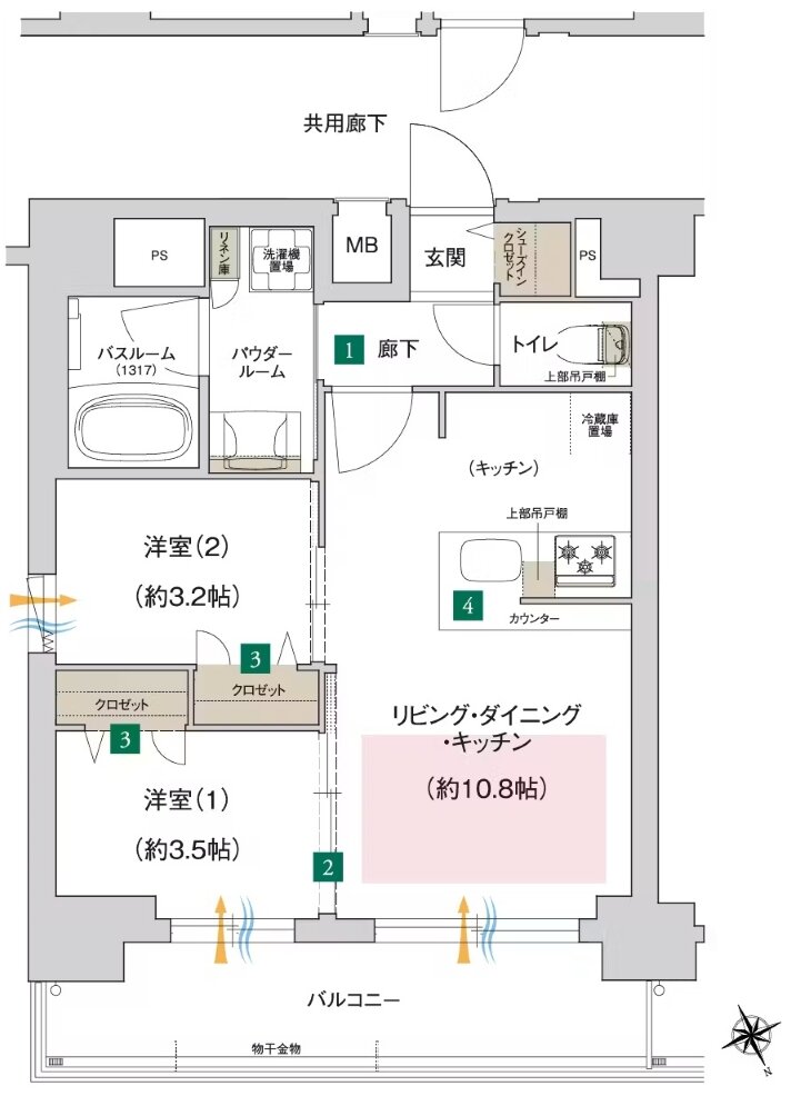 プレサンス ジェネ 四日市中央通り 間取り D'タイプ