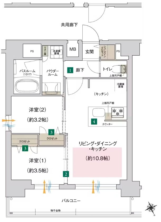 プレサンス ジェネ 四日市中央通り 間取り D'タイプ