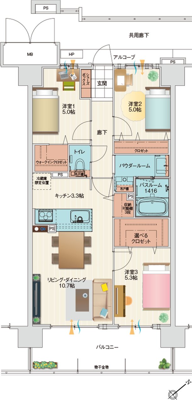 アルファステイツ伊川谷駅前 間取り B type［基本プラン］