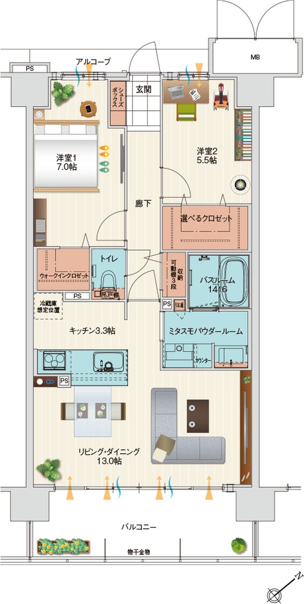 アルファステイツ伊川谷駅前 間取り C type［基本プラン］