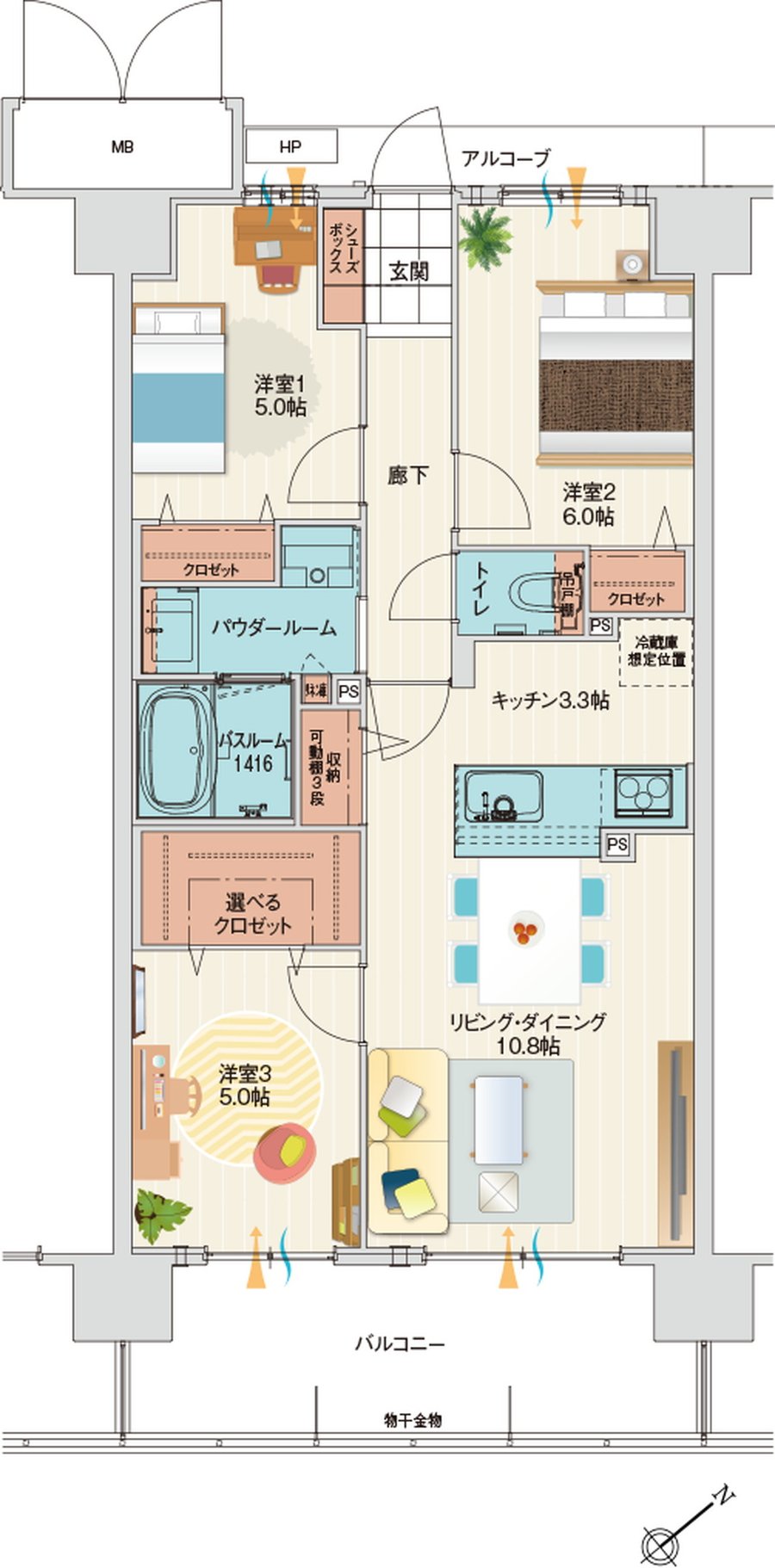 アルファステイツ伊川谷駅前 間取り D type［基本プラン］