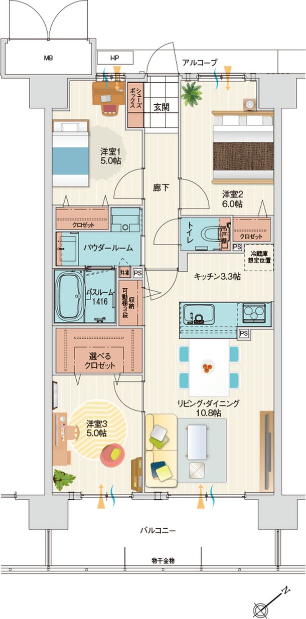 アルファステイツ伊川谷駅前 間取り D type［基本プラン］