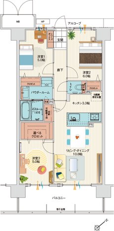 アルファステイツ伊川谷駅前 間取り D type［基本プラン］