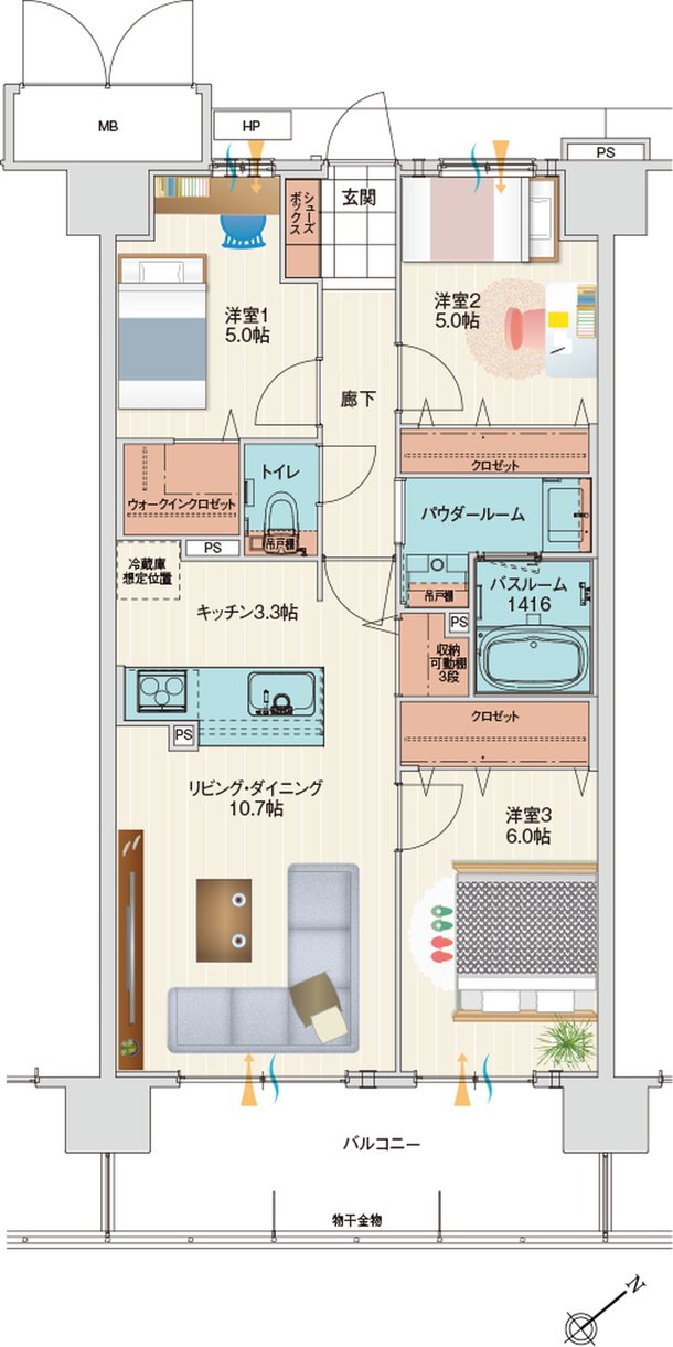 アルファステイツ伊川谷駅前 間取り F type［基本プラン］