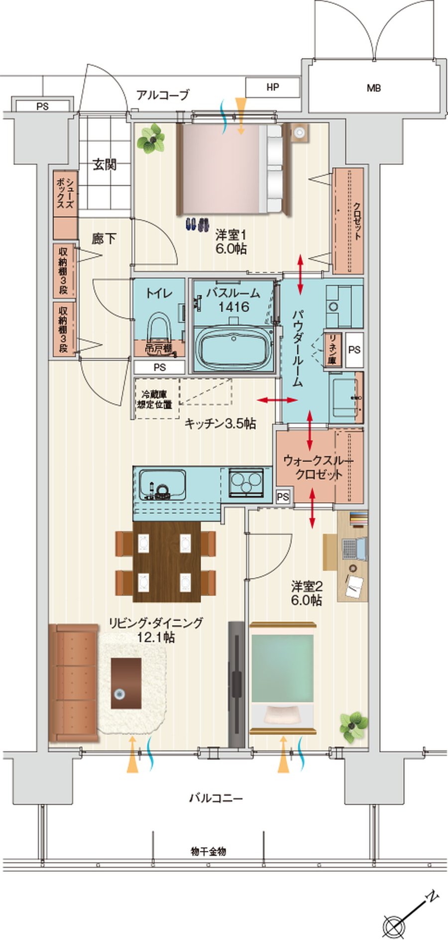 アルファステイツ伊川谷駅前 間取り I type［基本プラン］