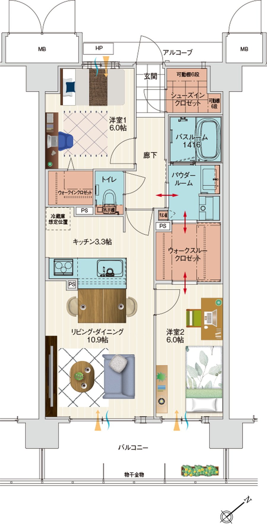 アルファステイツ伊川谷駅前 間取り J type［基本プラン］