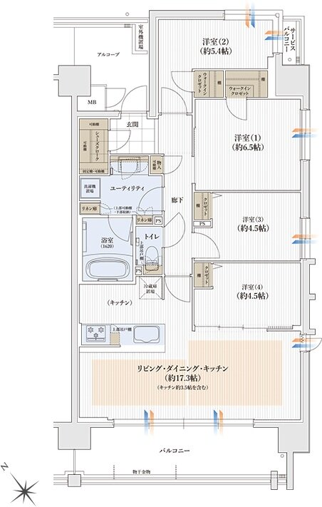 ユニハイム日根野レジデンス 間取り F' type