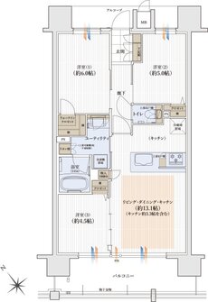 ユニハイム日根野レジデンス 間取り B1タイプ