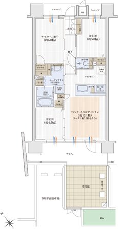 ユニハイム日根野レジデンス 間取り B1gタイプ
