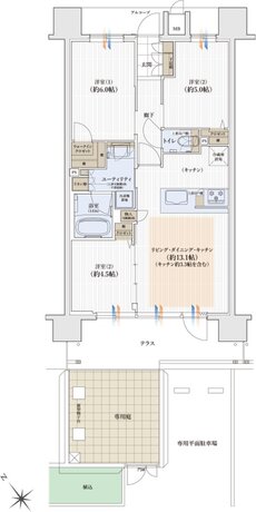 ユニハイム日根野レジデンス 間取り B2gタイプ