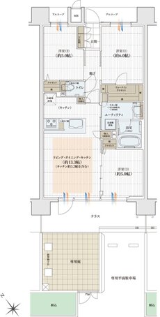ユニハイム日根野レジデンス 間取り Dgタイプ