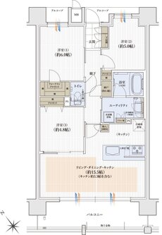 ユニハイム日根野レジデンス 間取り Eタイプ