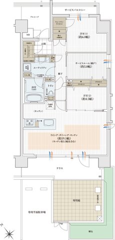 ユニハイム日根野レジデンス 間取り Fgタイプ