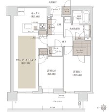 ジオタワー宝塚 グランレジス 間取り N-70B TYPE[北棟]