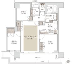 ジオタワー宝塚 グランレジス 間取り S-70F TYPE[南棟]